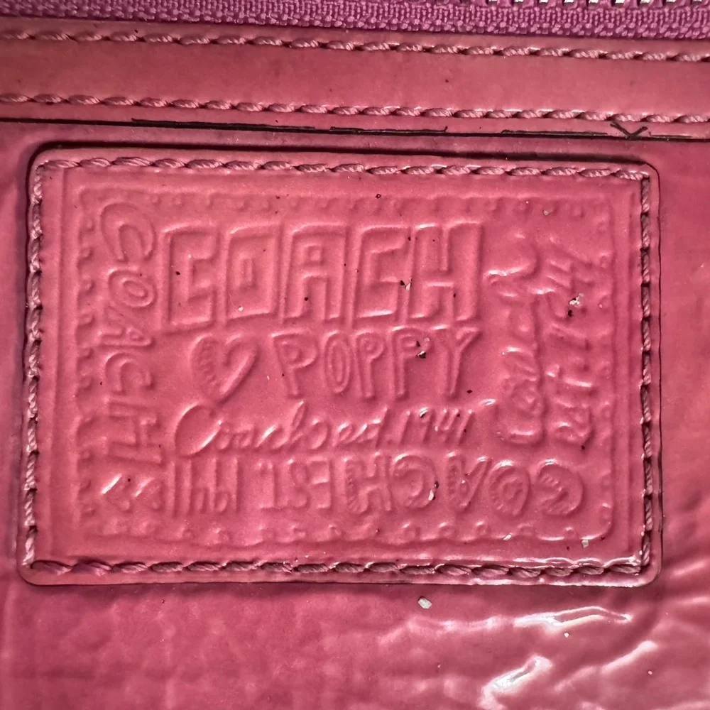 Coach Poppy Pink Patent Leather Wristlet Wallet Y2k